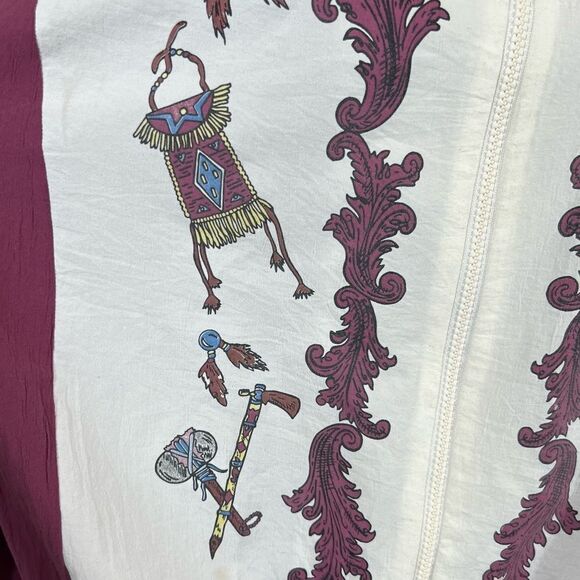 Vintage 80’s Native American Print Windbreaker Bomber Jacket - Picture 4 of 12